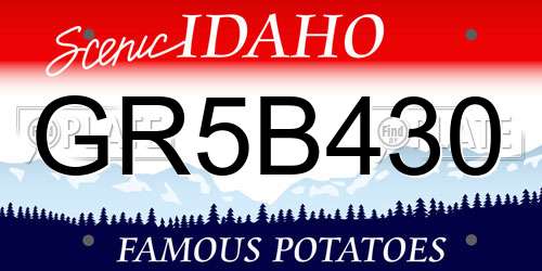 GR5B430 Idaho License Plate