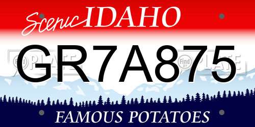 GR7A875 Idaho License Plate