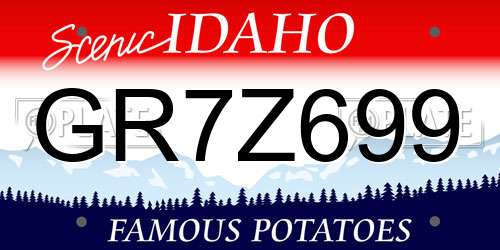 GR7Z699 Idaho License Plate