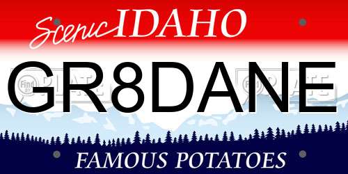 GR8DANE Idaho License Plate