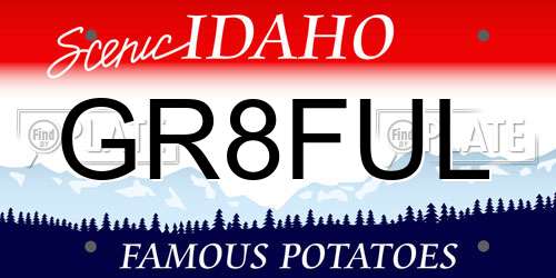 GR8FUL Idaho License Plate