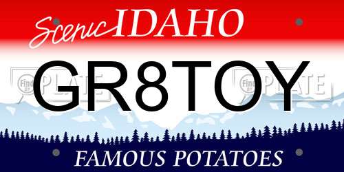GR8TOY Idaho License Plate