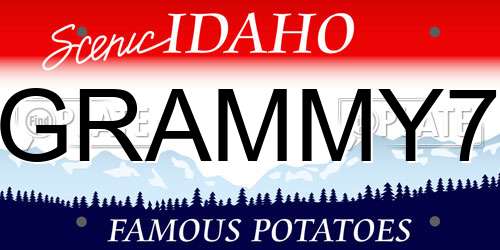 GRAMMY7 Idaho License Plate