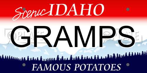 GRAMPS Idaho License Plate
