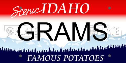 GRAMS Idaho License Plate
