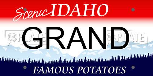 GRAND Idaho License Plate