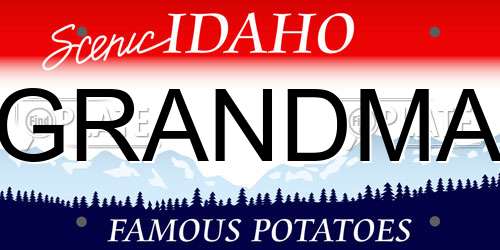 GRANDMA Idaho License Plate