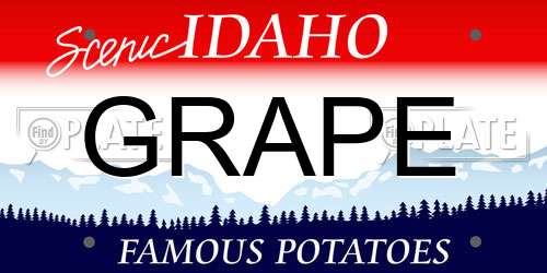 GRAPE Idaho License Plate