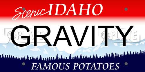 GRAVITY Idaho License Plate