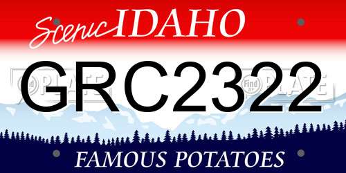 GRC2322 Idaho License Plate