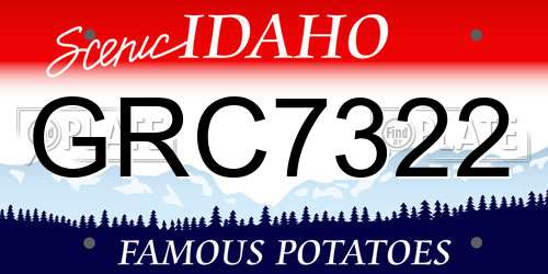 GRC7322 Idaho License Plate