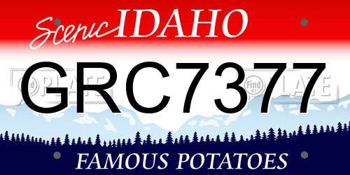 GRC7377 Idaho License Plate