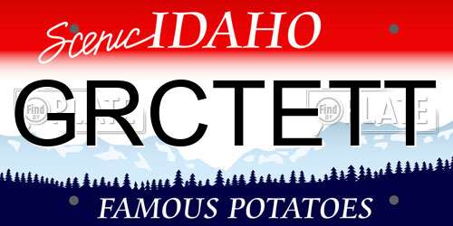 GRCTETT Idaho License Plate