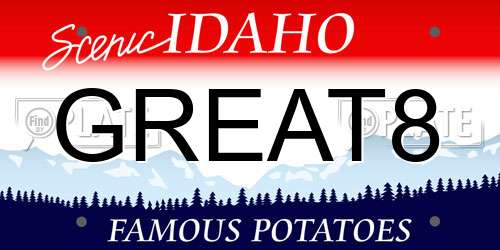 GREAT8 Idaho License Plate