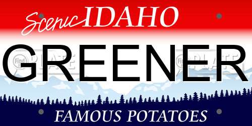 GREENER Idaho License Plate