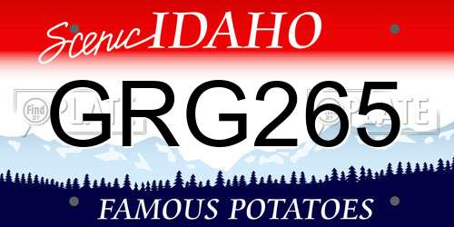GRG265 Idaho License Plate
