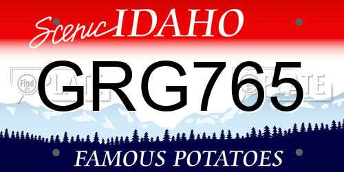 GRG765 Idaho License Plate