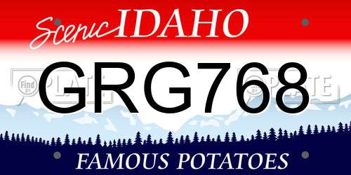 GRG768 Idaho License Plate