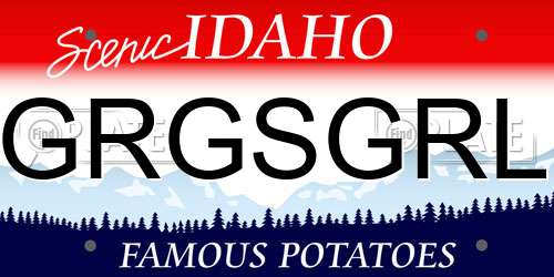 GRGSGRL Idaho License Plate