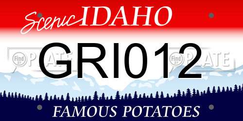 GRI012 Idaho License Plate