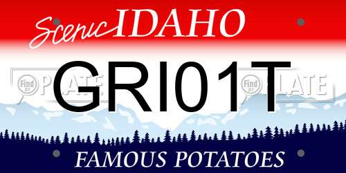 GRI01T Idaho License Plate