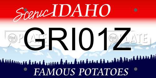 GRI01Z Idaho License Plate
