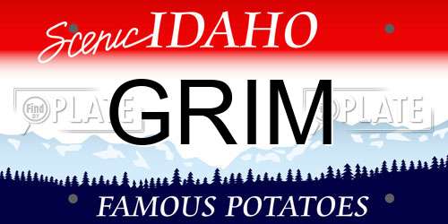 GRIM Idaho License Plate