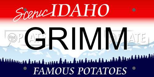 GRIMM Idaho License Plate