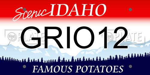 GRIO12 Idaho License Plate