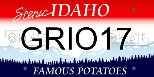 GRIO17 Idaho License Plate