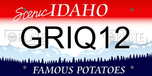 GRIQ12 Idaho License Plate