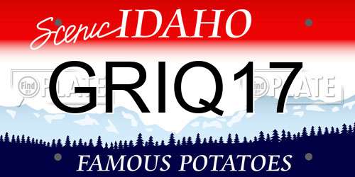 GRIQ17 Idaho License Plate
