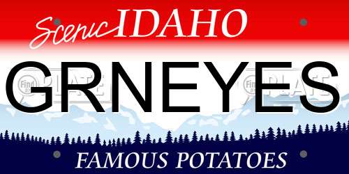 GRNEYES Idaho License Plate