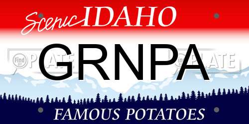 GRNPA Idaho License Plate