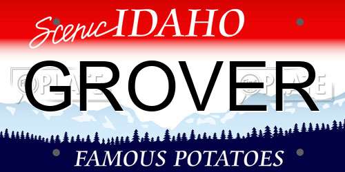 GROVER Idaho License Plate