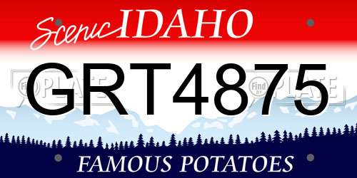 GRT4875 Idaho License Plate