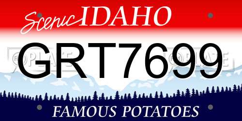 GRT7699 Idaho License Plate
