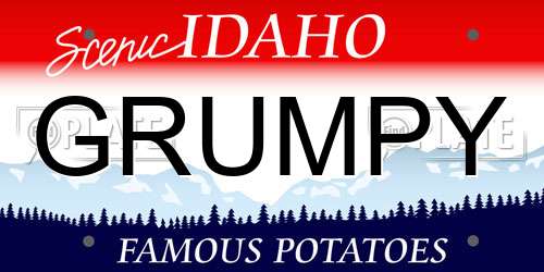 GRUMPY Idaho License Plate