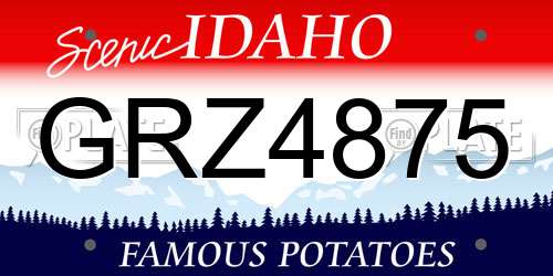 GRZ4875 Idaho License Plate