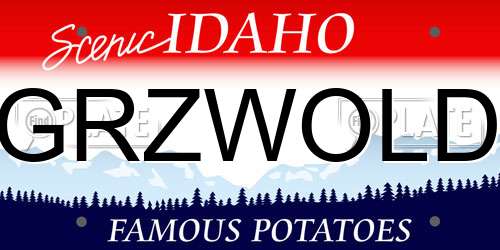 GRZWOLD Idaho License Plate