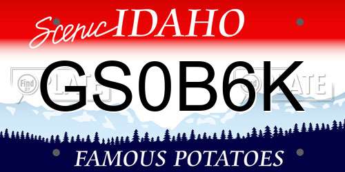GS0B6K Idaho License Plate