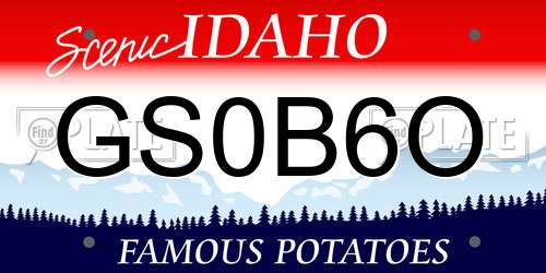 GS0B6O Idaho License Plate