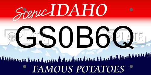GS0B6Q Idaho License Plate