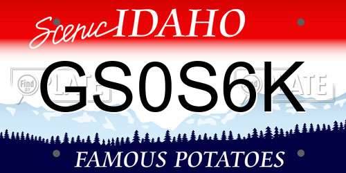 GS0S6K Idaho License Plate