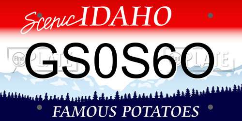 GS0S6O Idaho License Plate