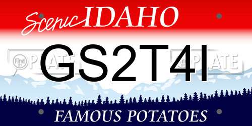 GS2T4I Idaho License Plate