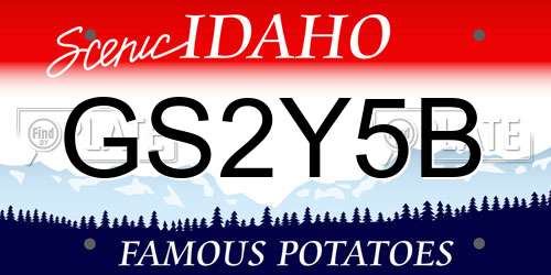 GS2Y5B Idaho License Plate