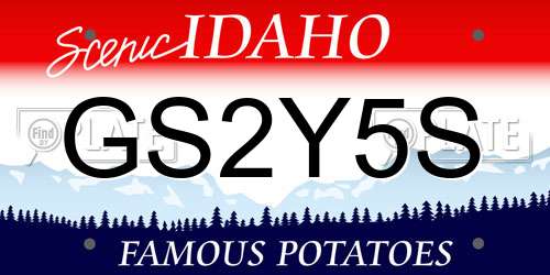 GS2Y5S Idaho License Plate