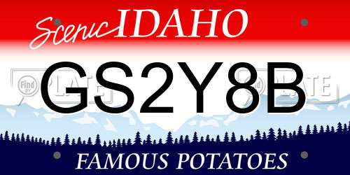 GS2Y8B Idaho License Plate