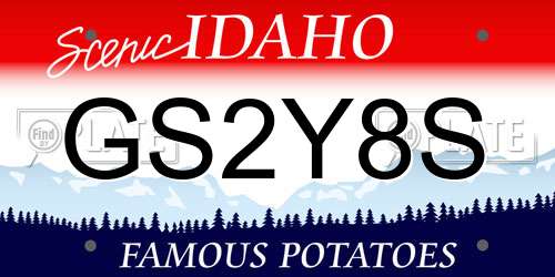 GS2Y8S Idaho License Plate